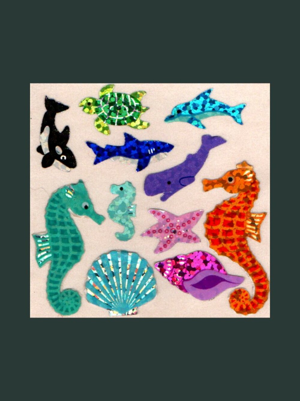 5/$20 Sandylion Prismatic Mixed Ocean Creatures Vintage Stickers New Backing